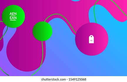 Abstract geometric background with vanishing waves. Modern template for social media banner. Contemporary material design with realistic shadow over flat gradient background