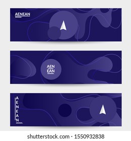Abstract geometric background with vanishing waves. Modern template for social media banner. Contemporary material design with realistic shadow over flat gradient background