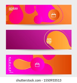 Abstract geometric background with vanishing waves. Modern template for social media banner. Contemporary material design with realistic shadow over flat gradient background