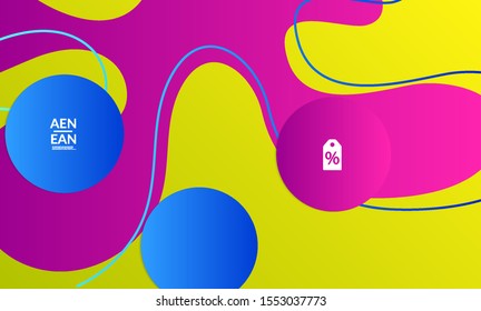 Abstract geometric background with vanishing waves. Modern template for social media banner. Contemporary material design with realistic shadow over flat gradient background