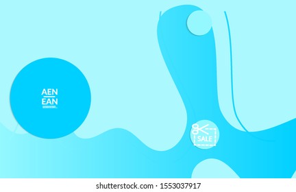 Abstract geometric background with vanishing waves. Modern template for social media banner. Contemporary material design with realistic shadow over flat gradient background