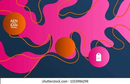 Abstract geometric background with vanishing waves. Modern template for social media banner. Contemporary material design with realistic shadow over flat gradient background