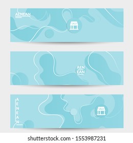 Abstract geometric background with vanishing waves. Modern template for social media banner. Contemporary material design with realistic shadow over flat gradient background