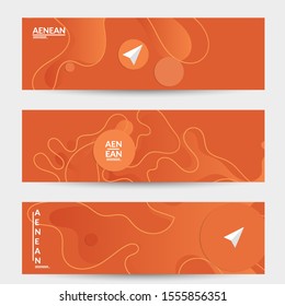 Abstract geometric background with vanishing waves. Modern template for social media banner. Contemporary material design with realistic shadow over flat gradient background