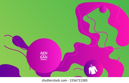 Abstract geometric background with vanishing waves. Modern template for social media banner. Contemporary material design with realistic shadow over flat gradient background