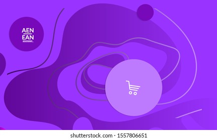 Abstract geometric background with vanishing waves. Modern template for social media banner. Contemporary material design with realistic shadow over flat gradient background