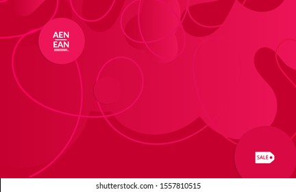 Abstract geometric background with vanishing waves. Modern template for social media banner. Contemporary material design with realistic shadow over flat gradient background