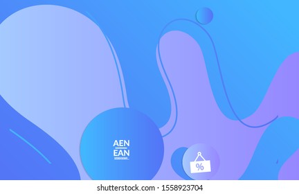 Abstract geometric background with vanishing waves. Modern template for social media banner. Contemporary material design with realistic shadow over flat gradient background