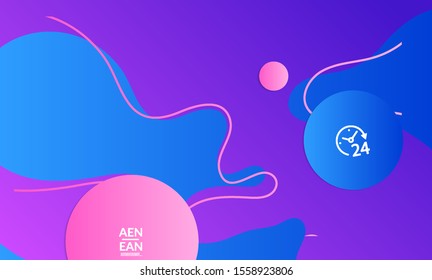 Abstract geometric background with vanishing waves. Modern template for social media banner. Contemporary material design with realistic shadow over flat gradient background