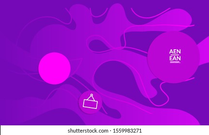 Abstract geometric background with vanishing waves. Modern template for social media banner. Contemporary material design with realistic shadow over flat gradient background