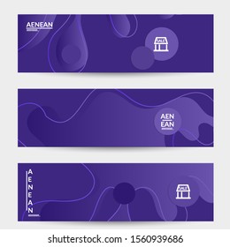 Abstract geometric background with vanishing waves. Modern template for social media banner. Contemporary material design with realistic shadow over flat gradient background