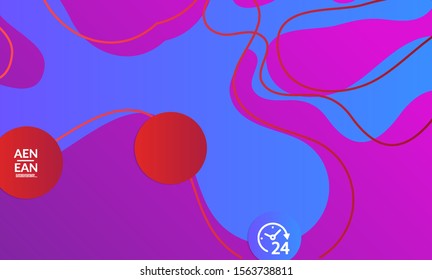 Abstract geometric background with vanishing waves. Modern template for social media banner. Contemporary material design with realistic shadow over flat gradient background