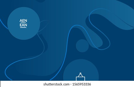 Abstract geometric background with vanishing waves. Modern template for social media banner. Contemporary material design with realistic shadow over flat gradient background