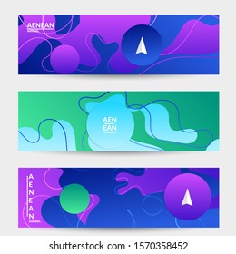 Abstract geometric background with vanishing waves. Modern template for social media banner. Contemporary material design with realistic shadow over flat gradient background