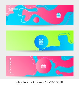 Abstract geometric background with vanishing waves. Modern template for social media banner. Contemporary material design with realistic shadow over flat gradient background