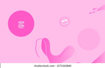 Abstract geometric background with vanishing waves. Modern template for social media banner. Contemporary material design with realistic shadow over flat gradient background