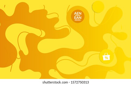 Abstract geometric background with vanishing waves. Modern template for social media banner. Contemporary material design with realistic shadow over flat gradient background