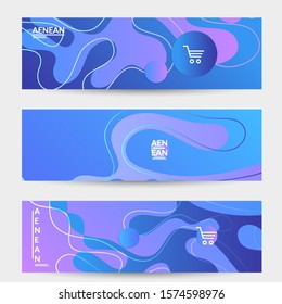 Abstract geometric background with vanishing waves. Modern template for social media banner. Contemporary material design with realistic shadow over flat gradient background