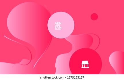 Abstract geometric background with vanishing waves. Modern template for social media banner. Contemporary material design with realistic shadow over flat gradient background