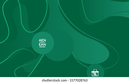 Abstract geometric background with vanishing waves. Modern template for social media banner. Contemporary material design with realistic shadow over flat gradient background