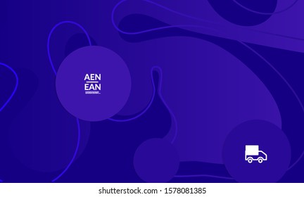 Abstract geometric background with vanishing waves. Modern template for social media banner. Contemporary material design with realistic shadow over flat gradient background