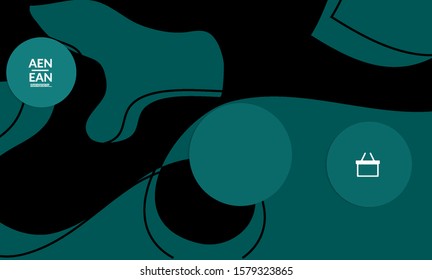 Abstract geometric background with vanishing waves. Modern template for social media banner. Contemporary material design with realistic shadow over flat gradient background
