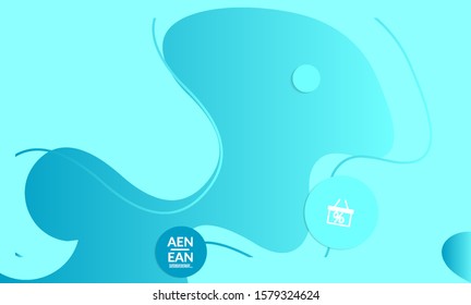 Abstract geometric background with vanishing waves. Modern template for social media banner. Contemporary material design with realistic shadow over flat gradient background