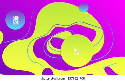 Abstract geometric background with vanishing waves. Modern template for social media banner. Contemporary material design with realistic shadow over flat gradient background