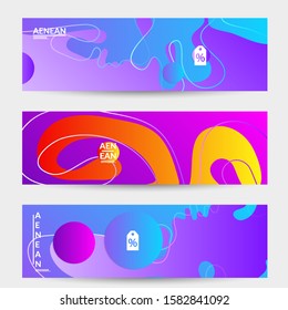 Abstract geometric background with vanishing waves. Modern template for social media banner. Contemporary material design with realistic shadow over flat gradient background