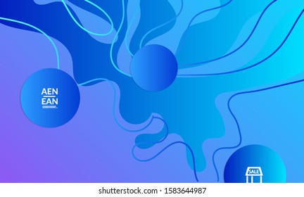 Abstract geometric background with vanishing waves. Modern template for social media banner. Contemporary material design with realistic shadow over flat gradient background
