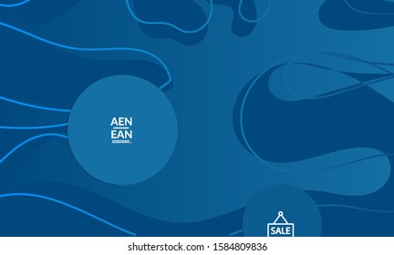 Abstract geometric background with vanishing waves. Modern template for social media banner. Contemporary material design with realistic shadow over flat gradient background