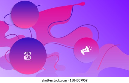 Abstract geometric background with vanishing waves. Modern template for social media banner. Contemporary material design with realistic shadow over flat gradient background