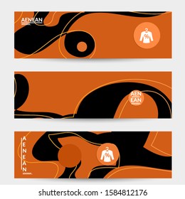 Abstract geometric background with vanishing waves. Modern template for social media banner. Contemporary material design with realistic shadow over flat gradient background