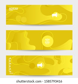 Abstract geometric background with vanishing waves. Modern template for social media banner. Contemporary material design with realistic shadow over flat gradient background