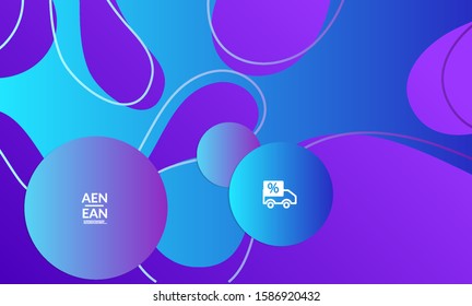 Abstract geometric background with vanishing waves. Modern template for social media banner. Contemporary material design with realistic shadow over flat gradient background