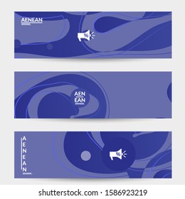 Abstract geometric background with vanishing waves. Modern template for social media banner. Contemporary material design with realistic shadow over flat gradient background