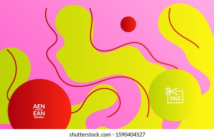 Abstract geometric background with vanishing waves. Modern template for social media banner. Contemporary material design with realistic shadow over flat gradient background