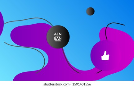 Abstract geometric background with vanishing waves. Modern template for social media banner. Contemporary material design with realistic shadow over flat gradient background
