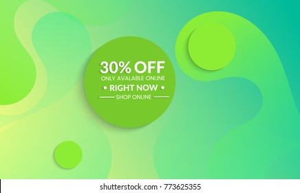 Abstract geometric background with vanishing waves. Modern template for social media banner. Contemporary material design with realistic shadow over flat gradient background.