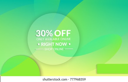 Abstract geometric background with vanishing waves. Modern template for social media banner. Contemporary material design with realistic shadow over flat gradient background.