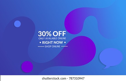 Abstract geometric background with vanishing waves. Modern template for social media banner. Contemporary material design with realistic shadow over flat gradient background.