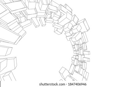 abstract geometric background vector 3d illustration