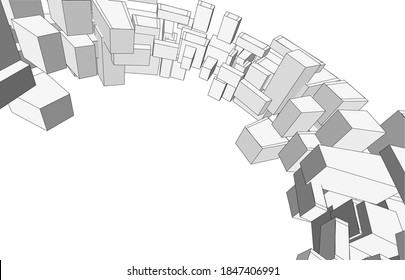 abstract geometric background vector 3d illustration