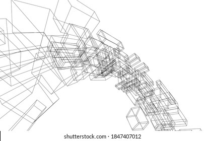 abstract geometric background vector 3d illustration