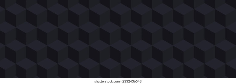 Abstract geometric background. Vector 3d illustration. lack blocks on a black background.Polygonal tiles backdrop. Minimal cover design. Futuristic element for design