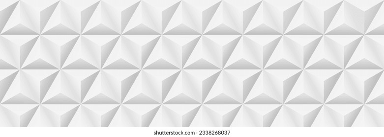 Abstract geometric background. Vector 3d illustration. Triangle or pyramid white shapes. Polygonal tiles backdrop. Minimal cover design. Futuristic element for design