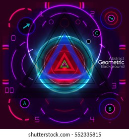 Abstract geometric background. Vector  background, created from simple geometric figures like circles and lines 