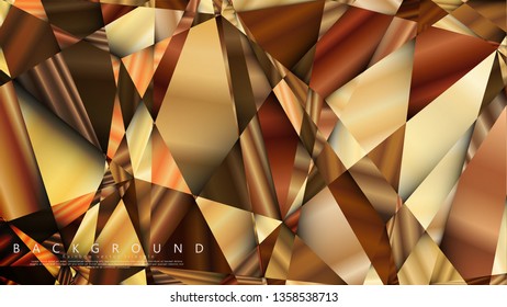 Abstract geometric background. vector gradient golden triangle