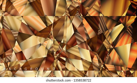 Abstract geometric background. vector gradient golden triangle