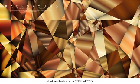 Abstract geometric background. vector gradient golden triangle